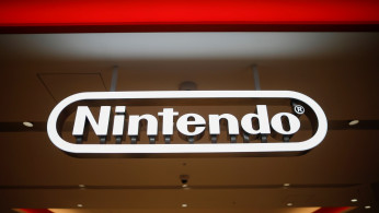 The logo of the Nintendo is displayed at Nintendo Tokyo, Nintendo's first official store in Japan