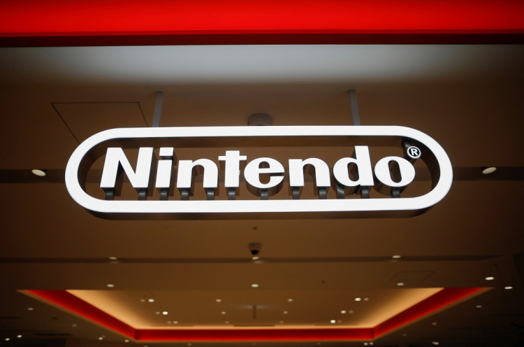The logo of the Nintendo is displayed at Nintendo Tokyo, Nintendo's first official store in Japan
