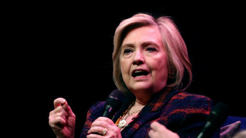 Former U.S. Secretary of State Hillary Clinton speaks during an event promoting 