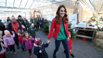 Britain's Catherine, Duchess of Cambridge, visits Peterley Manor Farm in Buckinghamshire