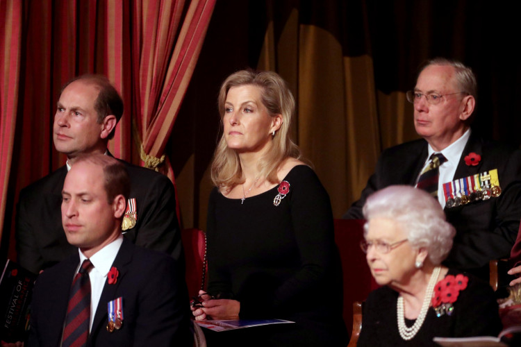 Britain's Queen Elizabeth II, Prince Edward, Prince William, and Sophie, Countess of Wessex attend the Royal British Legion Festival of Remembrance at the Royal Albert Hall in London