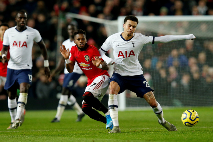 Tottenham Hotspur's Dele Alli in action with Manchester United's Fred 