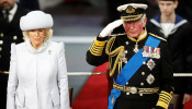 Britain's Prince Charles and Camilla, Duchess of Cornwall, attend the official commissioning ceremony of HMS Prince of Wales, in Portsmouth, Britain December 10, 2019. REUTERS/Peter Nicholls/Pool