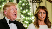 President Donald Trump delivers remarks for the Congressional Ball in Washington