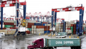 Containers are seen at the port in San Pedro, California, U.S