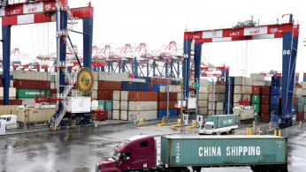 Containers are seen at the port in San Pedro, California, U.S