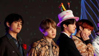 V, Suga, Jin and Jungkook, members of South Korean boy band BTS pose on the red carpet during the annual MAMA Awards at Nagoya Dome in Nagoya, Japan, December 4, 2019. REUTERS/Kim Kyung-Hoon
