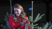 Britain's Catherine, Duchess of Cambridge, visits Peterley Manor Farm in Buckinghamshire