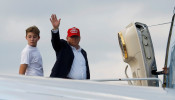 President Donald Trump departs from Palm Beach airport in Florida
