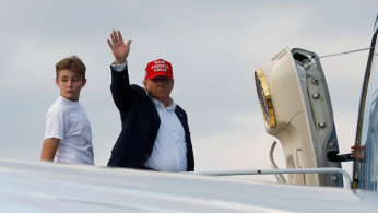 President Donald Trump departs from Palm Beach airport in Florida