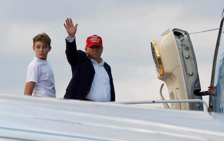 President Donald Trump departs from Palm Beach airport in Florida