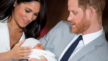 FILE PHOTO: Britain's Prince Harry and Meghan, Duchess of Sussex with their baby son at Windsor Castle