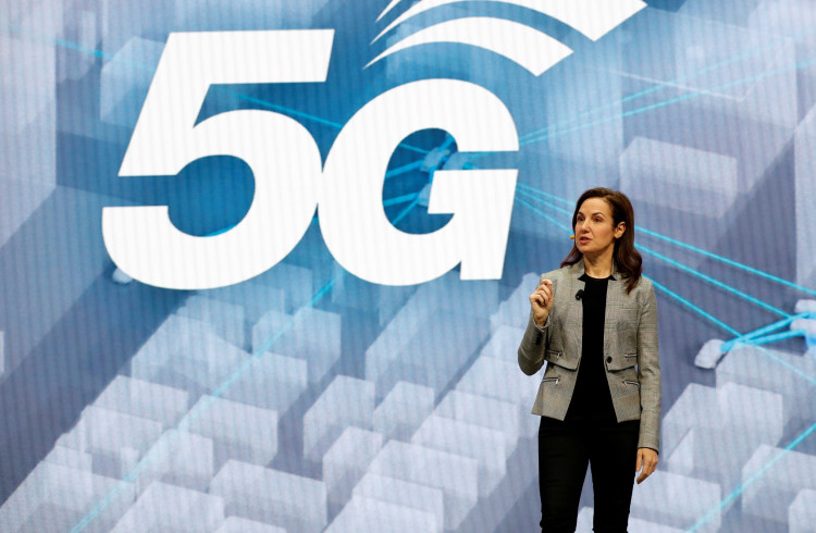 Emily Becher, senior vice president and Head of Samsung NEXT Global, speaks about 5G connectivity and urban mobility at Samsung keynote address during the 2020 CES
