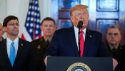 U.S. President Trump delivers statement about Iran at the White House in Washington