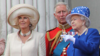Camilla, Duchess of Cornwall, Prince Charles, and Queen Elizabeth II