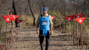 FILE PHOTO: Prince Harry visits landmine project in Dirico Province