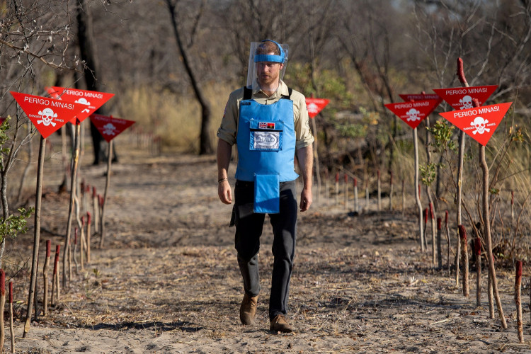 FILE PHOTO: Prince Harry visits landmine project in Dirico Province