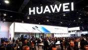 The Huawei booth is shown during the 2020 CES in Las Vegas, Nevada, U.S. January 7, 2020. 