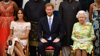 Meghan Markle, Prince Harry, and Queen Elizabeth II