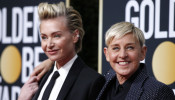 77th Golden Globe Awards - Arrivals - Beverly Hills, California, U.S., January 5, 2020 - Portia de Rossi and Ellen DeGeneres. REUTERS/Mario Anzuoni