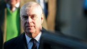 Britain's Prince Andrew leaves St. Mary the Virgin church in Hillington