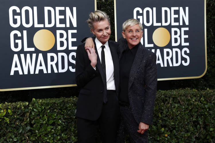 77th Golden Globe Awards - Arrivals - Beverly Hills, California, U.S., January 5, 2020 - Portia de Rossi and Ellen DeGeneres. REUTERS/Mario Anzuoni