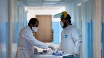 Members of the medical staff at Al-Bashir Governmental Hospital, Amman