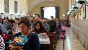 Attendees in a Bolivia church