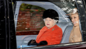 Britain's Queen Elizabeth departs from St Mary Magdalene's church on the Sandringham estate in eastern England