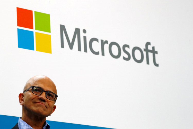Microsoft CEO Satya Nadella addresses a news conference in Berlin, Germany February 27, 2019. 