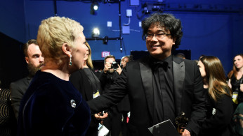 Bong Joon Ho with Olivia Colman