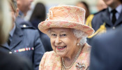 Britain's Queen Elizabeth tours F-35B Lightning II at RAF Marham