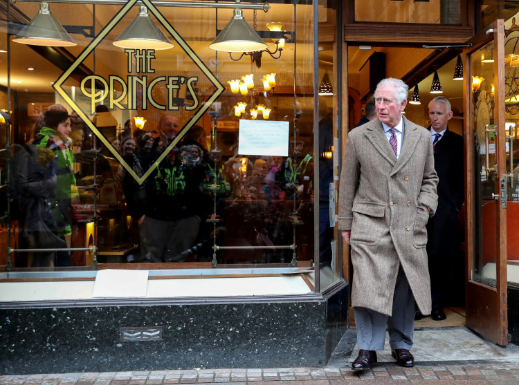 Britain's Prince Charles visits the town of Pontypridd affected by recent floods in Wales