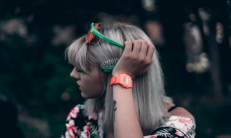 Photo of a woman with gray hair. 