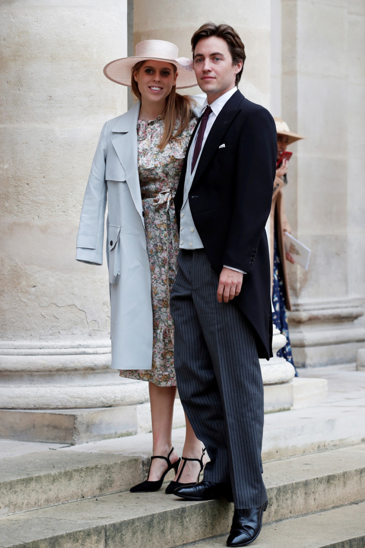 FILE PHOTO: Britain's Princess Beatrice and property tycoon Edoardo Mapelli Mozzi attend the wedding ceremony of Jean-Christophe Napoleon Bonaparte and Olympia von Arco-Zinneberg at the Saint-Louis des Invalides Cathedral in Paris