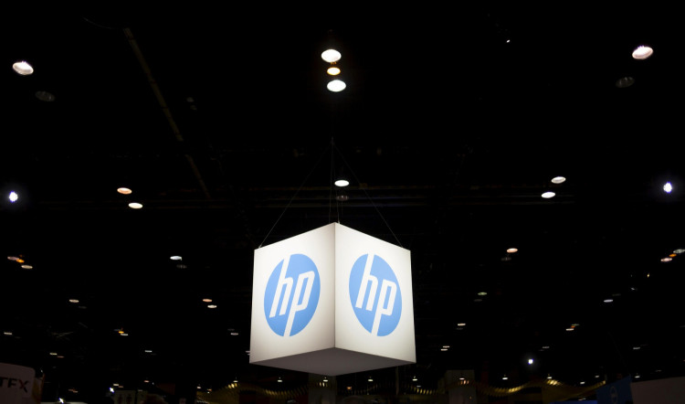 The Hewlett-Packard (HP) logo is seen as part of a display at the Microsoft Ignite technology conference in Chicago, Illinois 