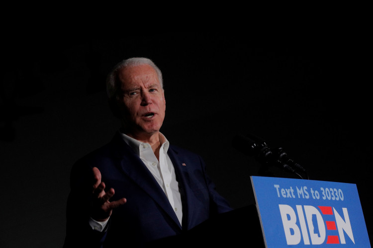 Democratic U.S. presidential candidate and former Vice President Joe Biden speaks during a campaign stop at Tougaloo College 