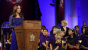 Catherine, Duchess of Cambridge, makes a speech as she hosts a Gala Dinner in celebration of the 25th anniversary of Place2Be at Buckingham Palace, in London