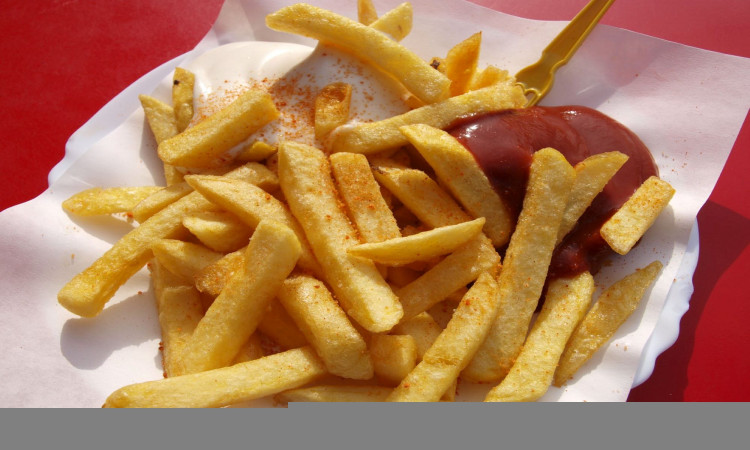 French fries with catsup.