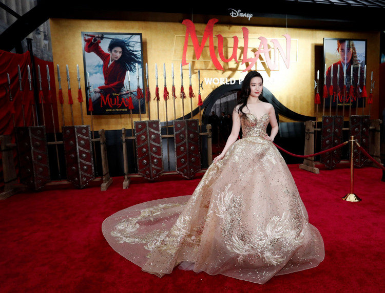 Cast member Liu Yifei poses at the premiere for the film "Mulan" in Los Angeles