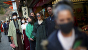 A Kimono-clad man, wearing a protective mask following an outbreak of the coronavirus disease (COVID-19)