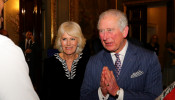 Britain's Prince Charles and Camilla, Duchess of Cornwall attend the Commonwealth Reception at Marlborough House, in London