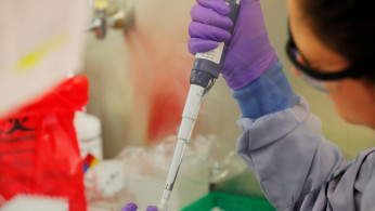 Technicians separate specimens from coronavirus disease (COVID-19) tests to be processed for a positive or negative result at the UW Medicine Virology lab in Seattle