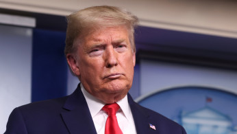U.S. President Trump leads the daily coronavirus response briefing at the White House in Washington