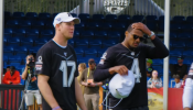 Ryan Tannehill and Deshaun Watson during Thursday's Pro Bowl practice in Orlando.