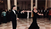 John Travolta and the Princess of Wales dancing at the White House, November 1985