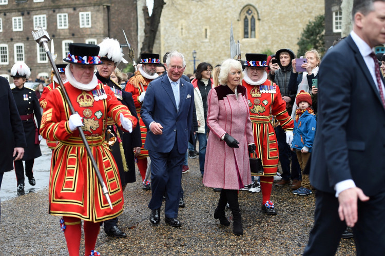 FILE PHOTO: Britain's Prince Charles and Camilla, Duchess of Cornwall visit the Tower of London in London