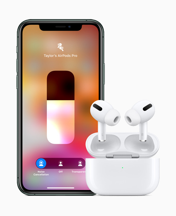 A quick tap on the volume slider in Control Center makes it easy to switch between Active Noise Cancellation and Transparency modes of AirPods Pro