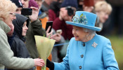 FILE PHOTO: Members of the royal family attend a church service in West Newton