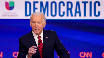 FILE PHOTO: Democratic U.S. presidential candidate and former Vice President Joe Biden speaks at the 11th Democratic candidates debate of the 2020 U.S. presidential campaign in Washington